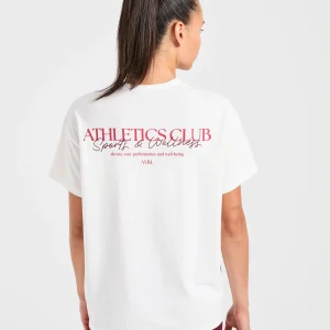 Athletics Club Oversized T Shirt - Off White