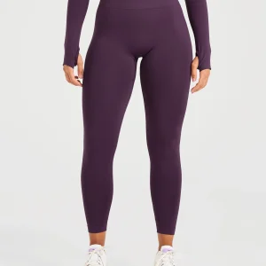 Power Seamless Leggings - Grape Wine
