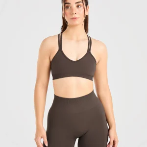 Power Seamless Sports Bra - Chestnut Brown