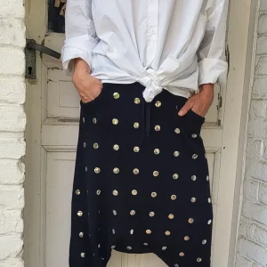 Sarouel maille clou argent Kaki / Beige