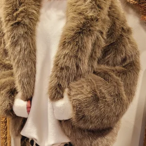 Blouson capuche fourrure Kaki ou Bleu gris