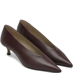 "Escarpins Babouche Kitten Heel en cuir bordeaux" LE MONDE BERYL