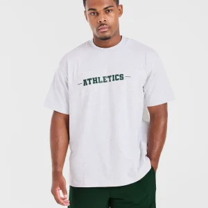 Athletics Oversized T Shirt - Grey Marl