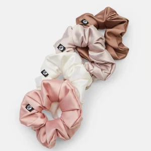 Scrunchie 4 Pack - White/Champagne/Pink/Mocha