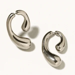 "Boucles d'oreilles P Laiton plaqué rhodium" PANCONESI