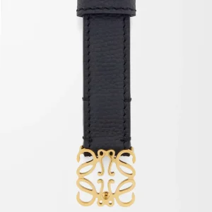 "Ceinture fine Anagram pebble en cuir grainé Noir" LOEWE