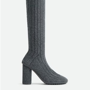Boots "Atomic en laine tricotée avec effet chaussette Anthracite" BOTTEGA VENETA