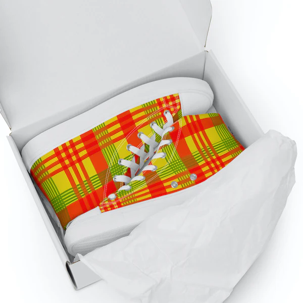 Baskets hautes en toile Madras HOMME – Image 5