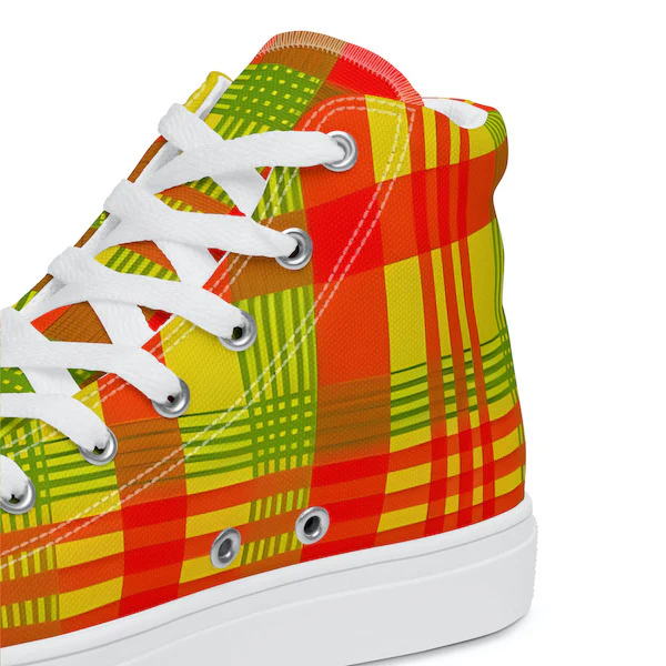 Baskets hautes en toile Madras HOMME – Image 6