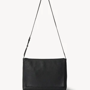 "Nan Sac Porté Épaule en Cuir grainé Noir" THE ROW